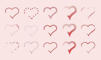 día de san valentín diseño de clip art rojo y rosa parte uno vector
