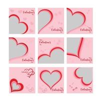 valentine day red and pink post design part one vector