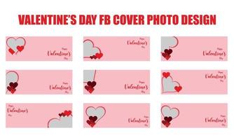 valentines day red and pink cover photo design part two vector