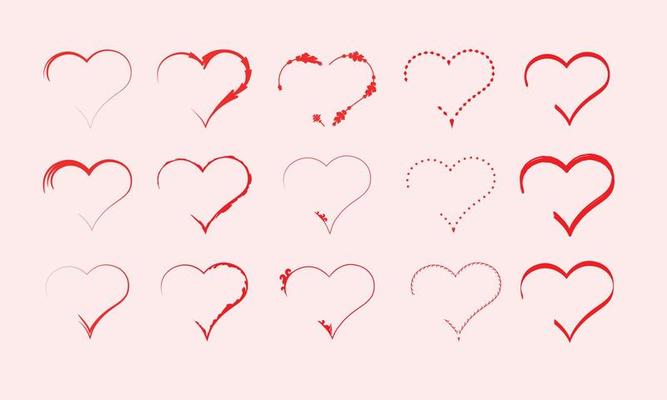 valentine day red and pink clip art design collection part two