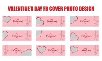 valentines day red and pink cover photo design part three vector