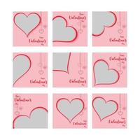 valentines day red and pink post design part three vector