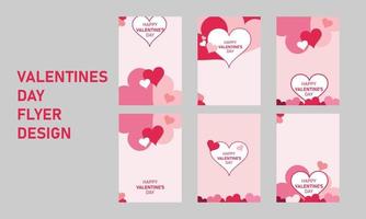 valentines day red and pink FLYER design part six vector