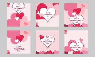 valentines day red and pink post design part six vector