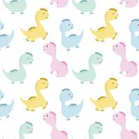 Endless background with cute dinosaurs for baby. Monster, dragon and dinosaur. Vector pattern for printing on Wallpaper, fabric, clothing, packaging paper for birthday.