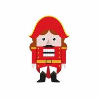 Nutcracker isolated on a white background. The hero of a fairy tale for the new year and Christmas. Christmas tree toy vector