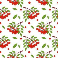 Seamless pattern with Rowan. Background for fabric with berries. Wallpaper for the children's room, print for textiles. vector