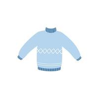 Warm sweater in Doodle style isolated on a white background. Vector illustration of a sweater.