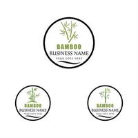 Diseño de ilustración de icono de vector de plantilla de logotipo de bambú