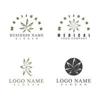 Cannabis marijuana hemp leaf logo and symbol vector