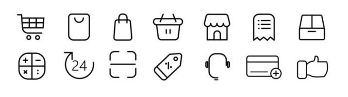 Online shopping icons set. Payment elements vector illustration.