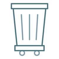 Trash Can Line Two Color Icon vector