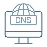 DNS Line Two Color Icon vector