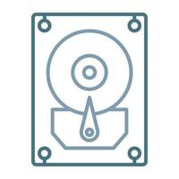 Hard Disk Line Two Color Icon vector