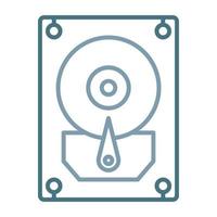 Hard Disk Line Two Color Icon vector