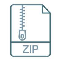 icono de dos colores de la línea de archivo zip vector