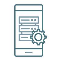 Smartphone Database Line Two Color Icon vector