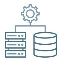 Database Settings Line Two Color Icon vector