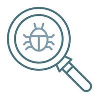 Bug Search Line Two Color Icon vector