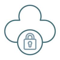 Cloud security Line Two Color Icon vector