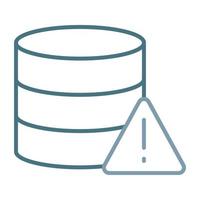 Database Alert Line Two Color Icon vector