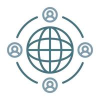 User Connection Line Two Color Icon vector