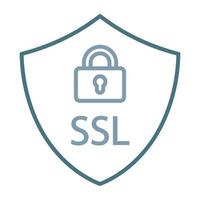 icono de dos colores de la línea ssl vector