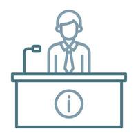 Information Desk Line Two Color Icon vector