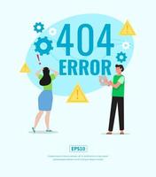 Flat Illustration, Server Error, Server Maintenance, can be used for web, app, infographic, etc vector