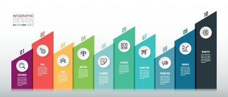 Business concept infographic template with chart. vector