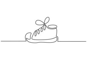 Continuous one line of a pair of one shoes vector