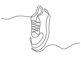 Continuous one line of one sneaker for teenager vector