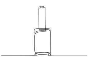 Continuous one line of a travel bag luggage vector