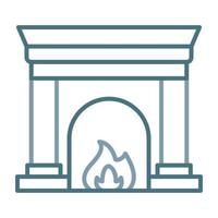 Fireplace Line Two Color Icon vector