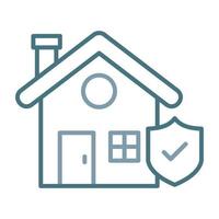 Home Insurance Line Two Color Icon vector