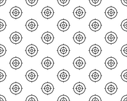 Aim Sight symbol on white seamless background vector graphics. Seamless pattern
