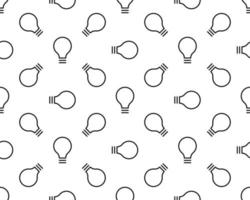 Hand drawn light bulb seamless pattern background. Business flat vector illustration. Idea lightbulb sign symbol pattern.