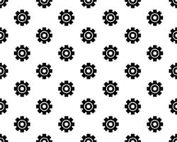 Black contour gears seamless vector texture background, seamless pattern . Gear icon isolated on white