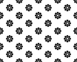 Black contour gears seamless vector texture background, seamless pattern . Gear icon isolated on white