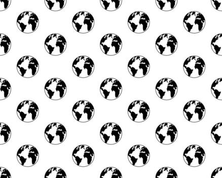 Seamless pattern of globe in white background with mini doodle . Vector Illustration