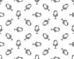 microphone, vector seamless pattern, Editable can be used for web page backgrounds, pattern fills