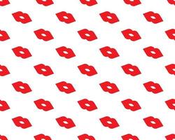 White background with red lips seamless pattern for textiles, wallpaper, packaging, packages, postcards vector