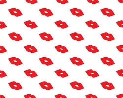 White background with red lips seamless pattern for textiles, wallpaper, packaging, packages, postcards vector