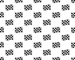 Seamless pattern with flag and mark icon on white background. Included the icons marker, pointer, flagpole, label, pennant, sign and other. vector