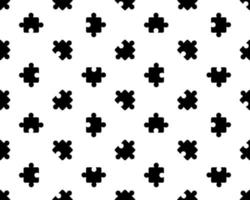 patrón sin fisuras con la imagen de varias piezas del rompecabezas en el estilo de dibujo. impresión en blanco y negro. diseño para decoración, papel, textiles. vector