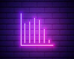 statistics up arrow neon icon. Elements of online and web set. Simple icon for websites, web design, mobile app, info graphics. vector