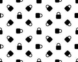 Square seamless background pattern from geometric shapes. The pattern is evenly filled with black padlock symbols. Vector illustration on white background