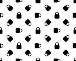 Square seamless background pattern from geometric shapes. The pattern is evenly filled with black padlock symbols. Vector illustration on white background