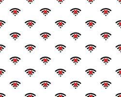 No Wifi Signal Icon Seamless Pattern, No Wi-Fi Signal Icon, Search Not Found Wireless Network Protocol Icon Vector Art Illustration