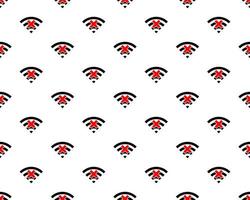 No Wifi Signal Icon Seamless Pattern, No Wi-Fi Signal Icon, Search Not Found Wireless Network Protocol Icon Vector Art Illustration